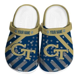 customized georgia tech yellow jackets star spangled graphic clog best selling