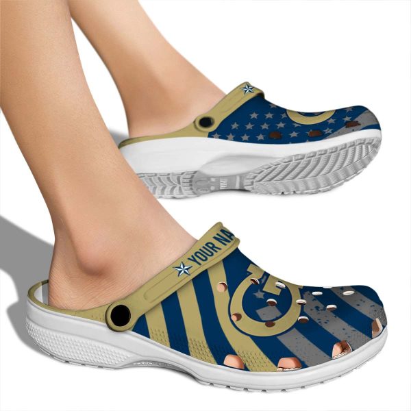 customized georgia tech yellow jackets star spangled graphic clog fashion forward