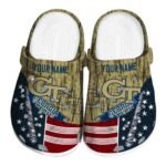 customized georgia tech yellow jackets star spangled side pattern clog best selling