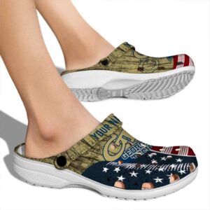 customized georgia tech yellow jackets star spangled side pattern clog fashion forward