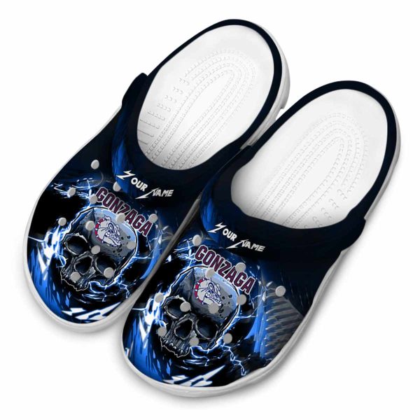 customized gonzaga bulldogs gothic skull clog latest model