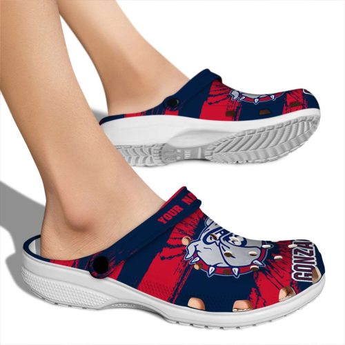 customized gonzaga bulldogs paint splatter graphics clog fashion forward