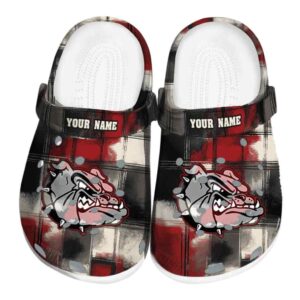 customized gonzaga bulldogs plaid fusion clog best selling