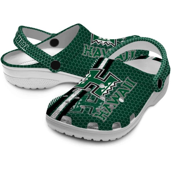 customized hawaii rainbow warriors contrasting stripes clog high quality