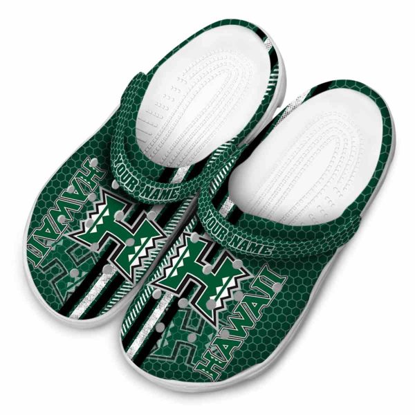 customized hawaii rainbow warriors contrasting stripes clog latest model