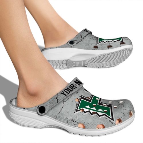 customized hawaii rainbow warriors cracked texture clog fashion forward