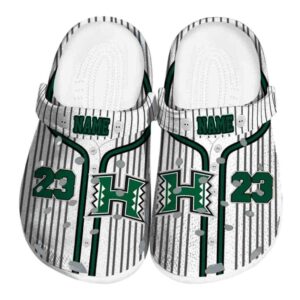 customized hawaii rainbow warriors pinstripe pattern clog best selling