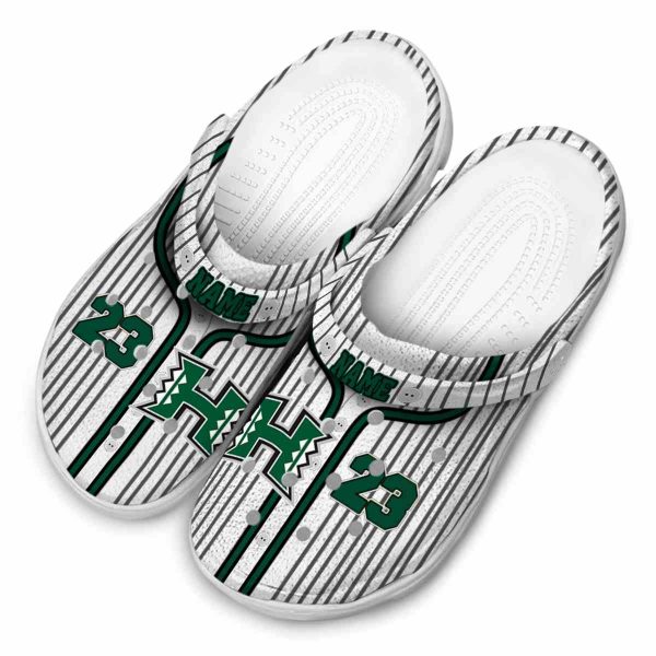 customized hawaii rainbow warriors pinstripe pattern clog latest model