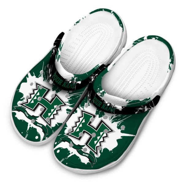 customized hawaii rainbow warriors splatter pattern clog latest model