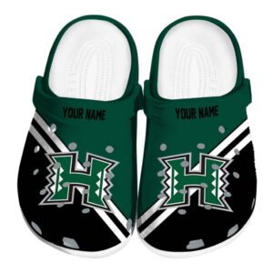 customized hawaii rainbow warriors striped accents clog best selling
