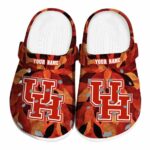 customized houston cougars autumn leaves clog best selling