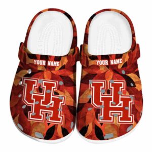 customized houston cougars autumn leaves clog best selling