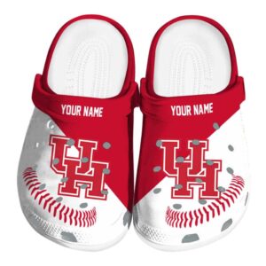 customized houston cougars baseball motif clog best selling