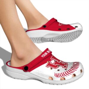 customized houston cougars baseball motif clog fashion forward