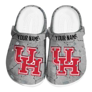 customized houston cougars cracked texture clog best selling
