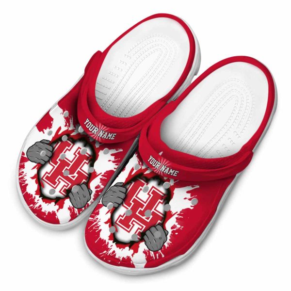 customized houston cougars gripping hand clog latest model