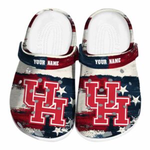 customized houston cougars patriotic stripes clog best selling