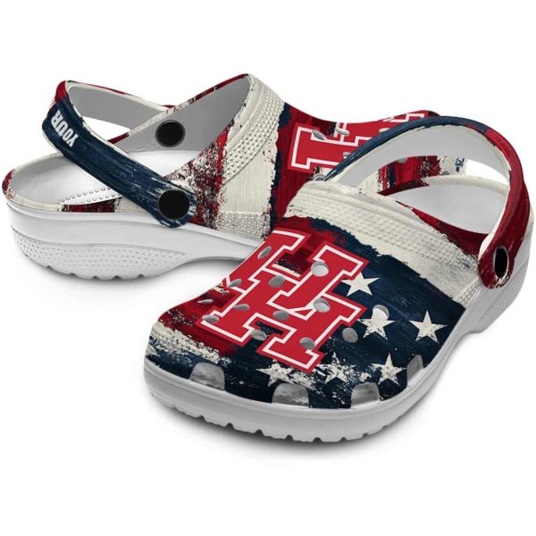 customized houston cougars patriotic stripes clog high quality