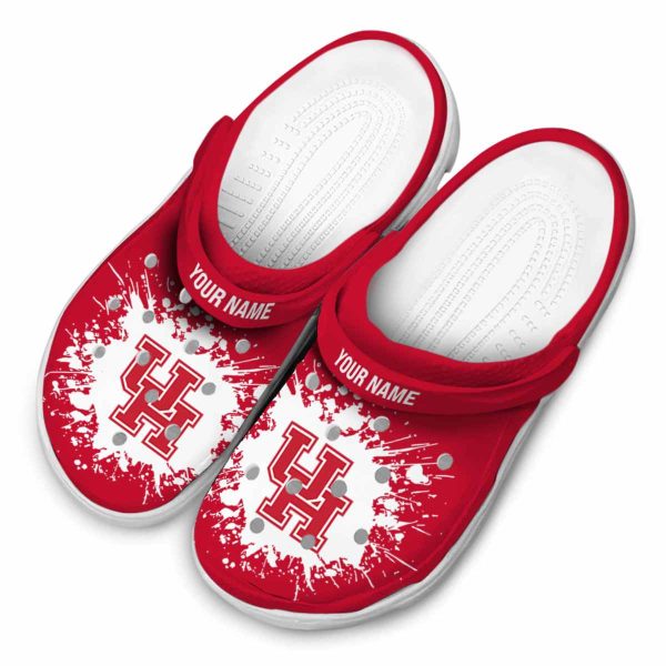 customized houston cougars splatter background clog latest model