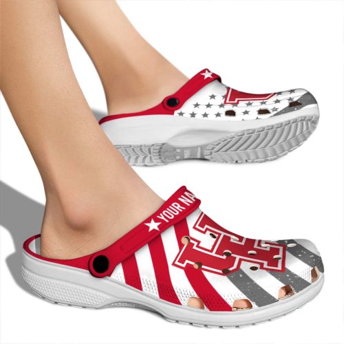 customized houston cougars star spangled graphic clog fashion forward