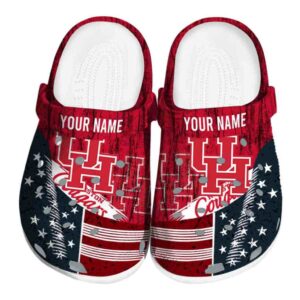 customized houston cougars star spangled side pattern clog best selling