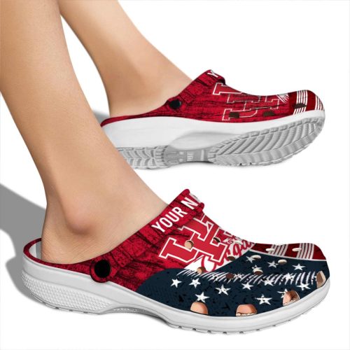 customized houston cougars star spangled side pattern clog fashion forward