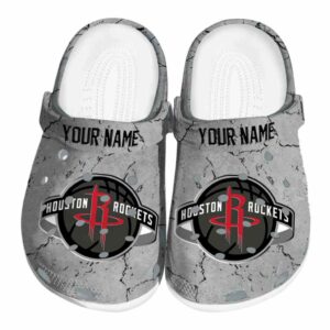 customized houston rockets cracked texture clog best selling