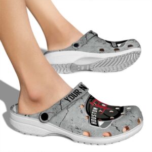 customized houston rockets cracked texture clog fashion forward