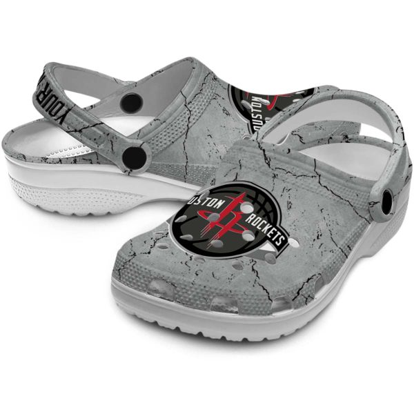 customized houston rockets cracked texture clog high quality