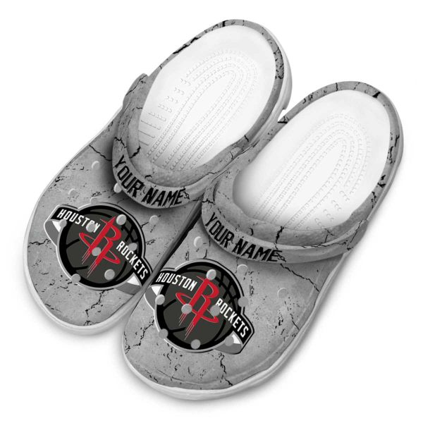 customized houston rockets cracked texture clog latest model