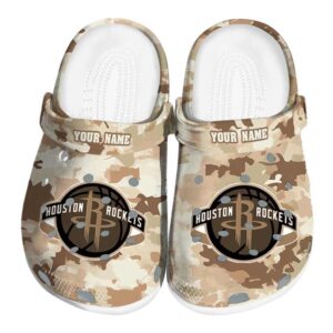 customized houston rockets desert camo clog best selling