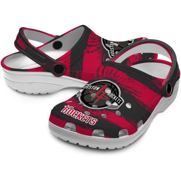 customized houston rockets paint splatter graphics clog high quality