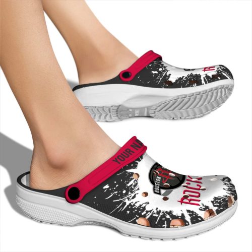 customized houston rockets splash art clog fashion forward