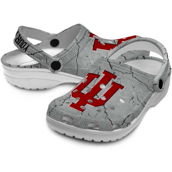 customized indiana hoosiers cracked texture clog high quality