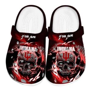 customized indiana hoosiers gothic skull clog best selling