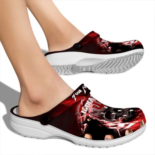 customized indiana hoosiers gothic skull clog fashion forward