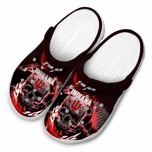 customized indiana hoosiers gothic skull clog latest model