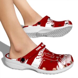 customized indiana hoosiers paint splatter graphics clog fashion forward