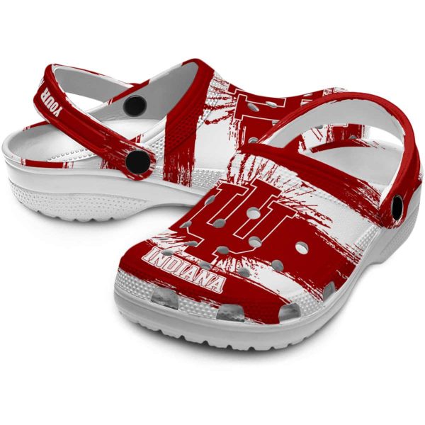 customized indiana hoosiers paint splatter graphics clog high quality