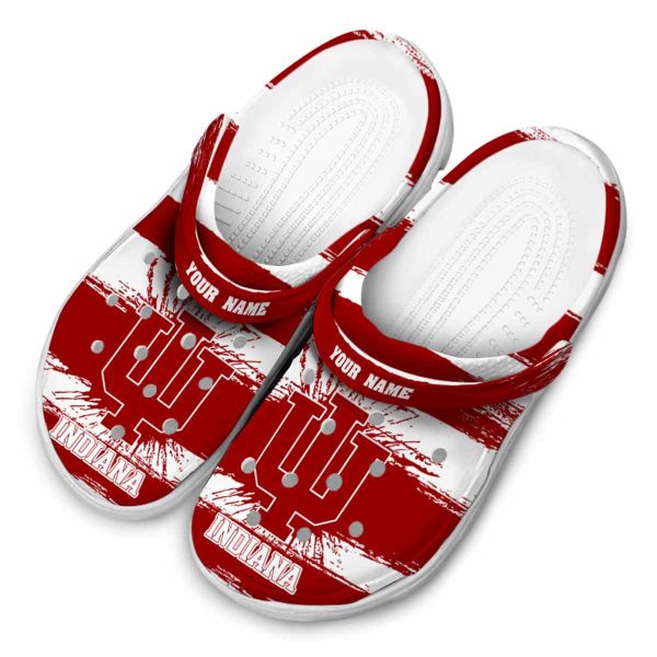 customized indiana hoosiers paint splatter graphics clog latest model