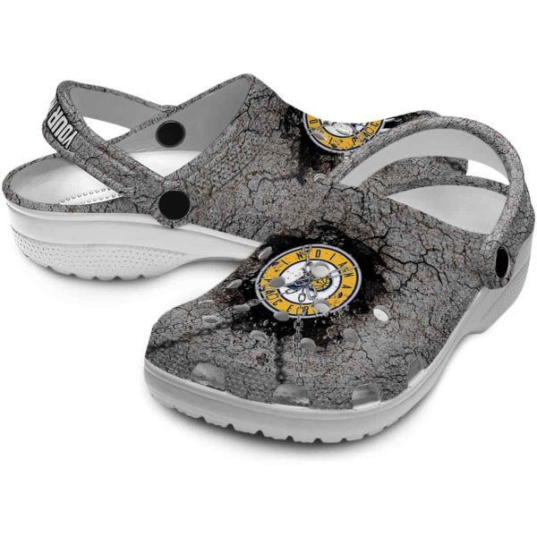 customized indiana pacers cracked ground texture clog high quality