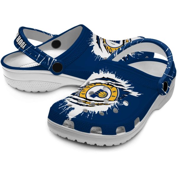 customized indiana pacers splash motif background clog high quality