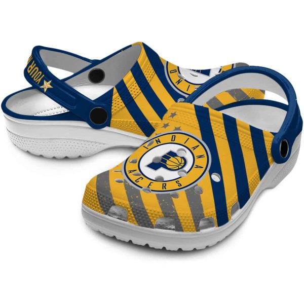 customized indiana pacers star spangled graphic clog high quality