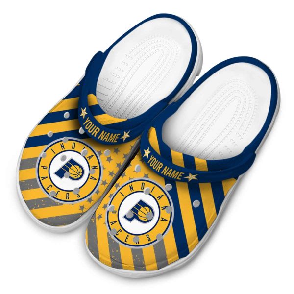 customized indiana pacers star spangled graphic clog latest model