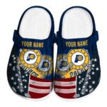 customized indiana pacers star spangled side pattern clog best selling