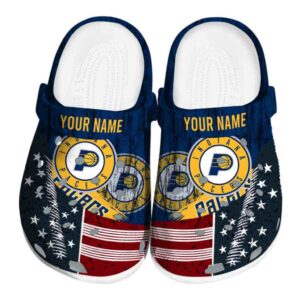 customized indiana pacers star spangled side pattern clog best selling