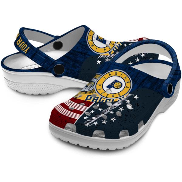 customized indiana pacers star spangled side pattern clog high quality