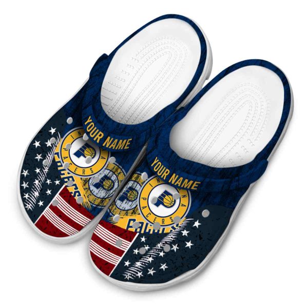 customized indiana pacers star spangled side pattern clog latest model