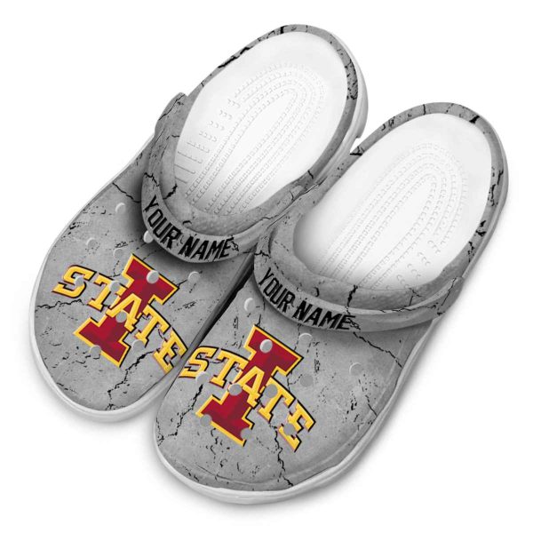 customized iowa state cyclones cracked texture clog latest model