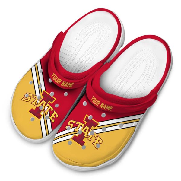 customized iowa state cyclones striped accents clog latest model